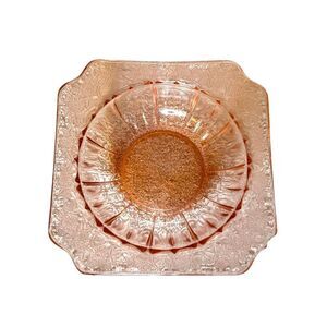 JEANNETTE GLASS CO. ADAM PINK 4-3/4" DIAMETER INDIVIDUAL DESSERT or BERRY BOWL